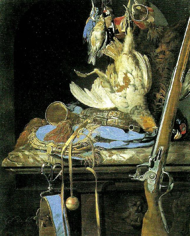 Aelst, Willem van stilleben med jaktredskap France oil painting art